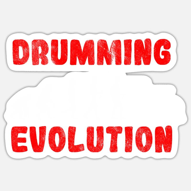 Evolution du batteur - Sticker taille S (10 x 10 cm) - blanc mat