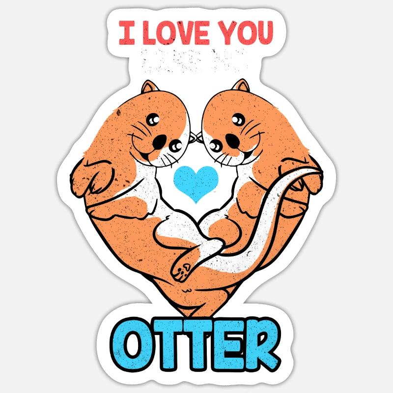 Otter - Sticker size S (10 x 10 cm) - white matte