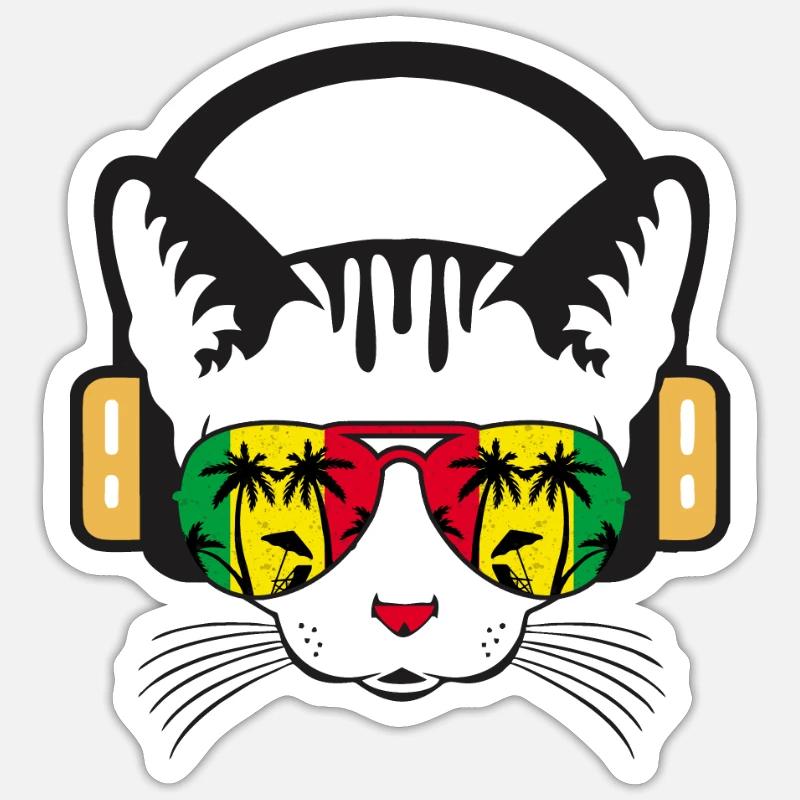 Cool cat - Sticker size S (10 x 10 cm) - white matte