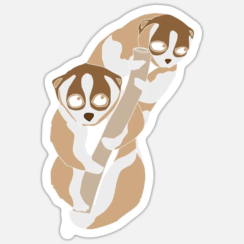 Slow Loris - Sticker size S (10 x 10 cm) - white matte