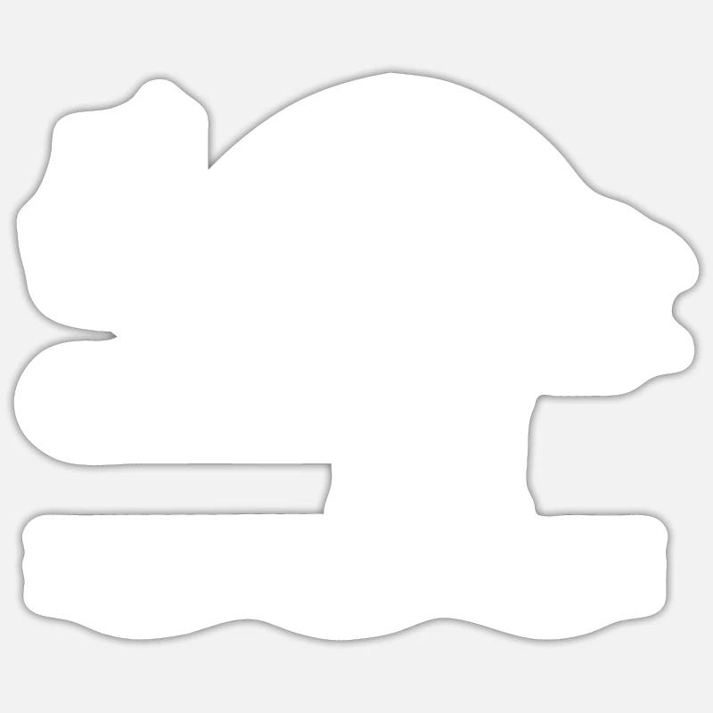 Pêcheurs - Sticker taille S (10 x 10 cm) - blanc mat