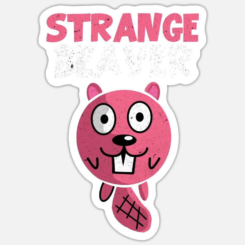 Biber - Sticker Größe S (10 x 10 cm) - Mattweiß
