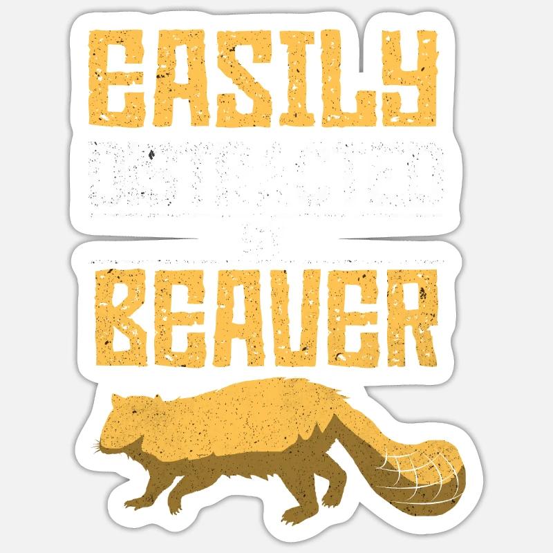 Biber - Sticker taille S (10 x 10 cm) - blanc mat