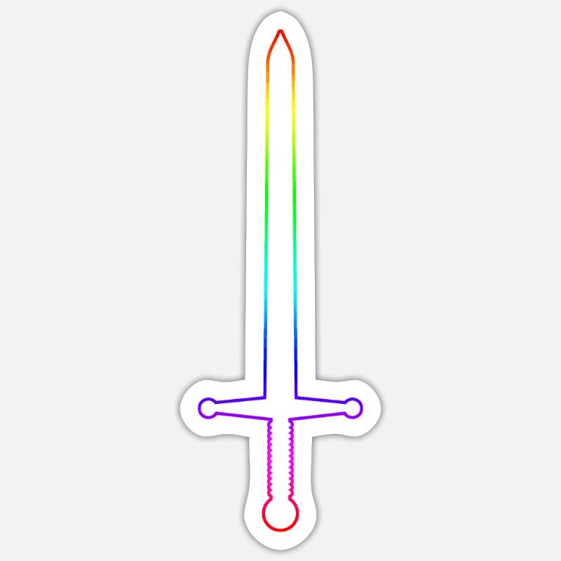 Épée - Sticker taille S (10 x 10 cm) - blanc mat