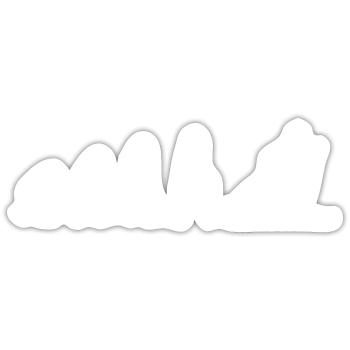 Ski de fond Ski de fond - Sticker taille S (10 x 10 cm) - blanc mat - Devant