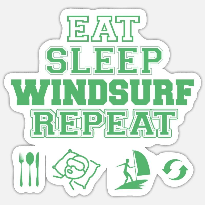Windsurfing Windsurferin Windsurfer Windsurf Surf - Sticker Größe S (10 x 10 cm) - Mattweiß