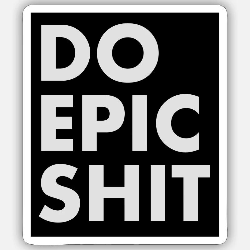 EO EPIC MERDE - Sticker taille S (10 x 10 cm) - blanc mat
