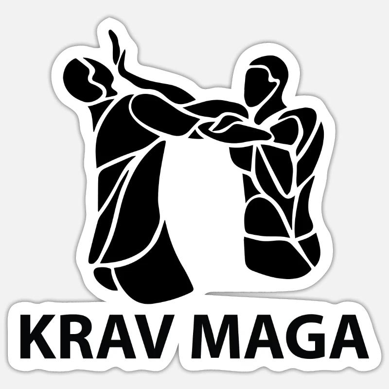 krav maga - Sticker taille S (10 x 10 cm) - blanc mat