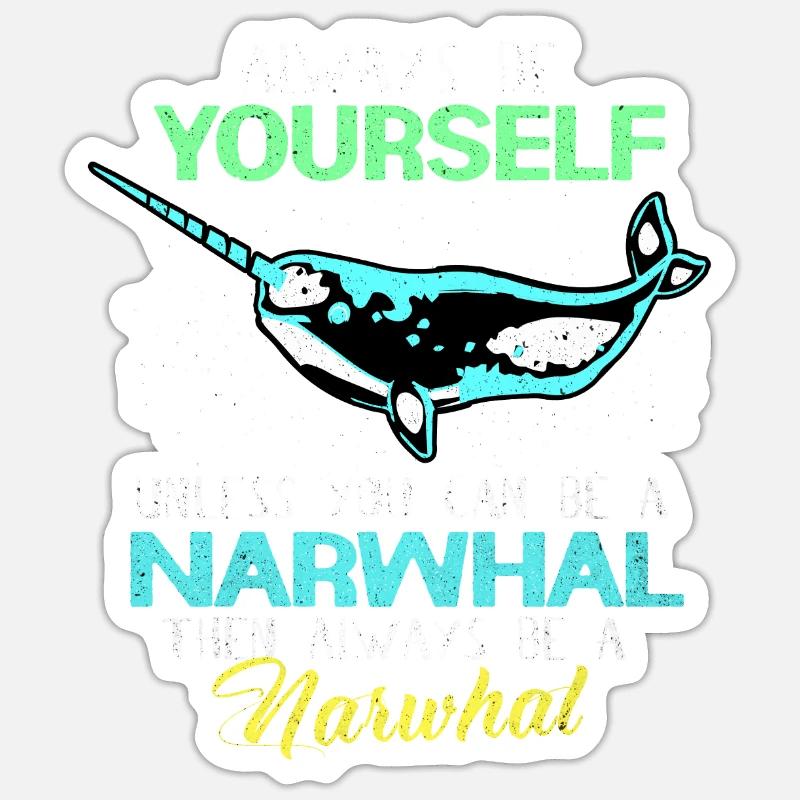 Narval - Sticker taille S (10 x 10 cm) - blanc mat
