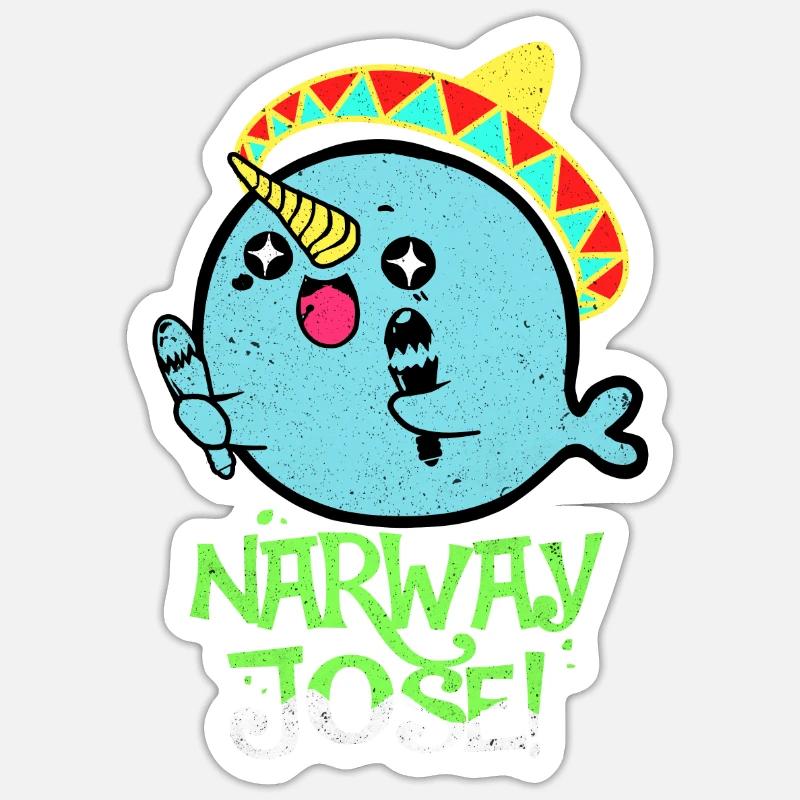 Narwal - Sticker Größe S (10 x 10 cm) - Mattweiß
