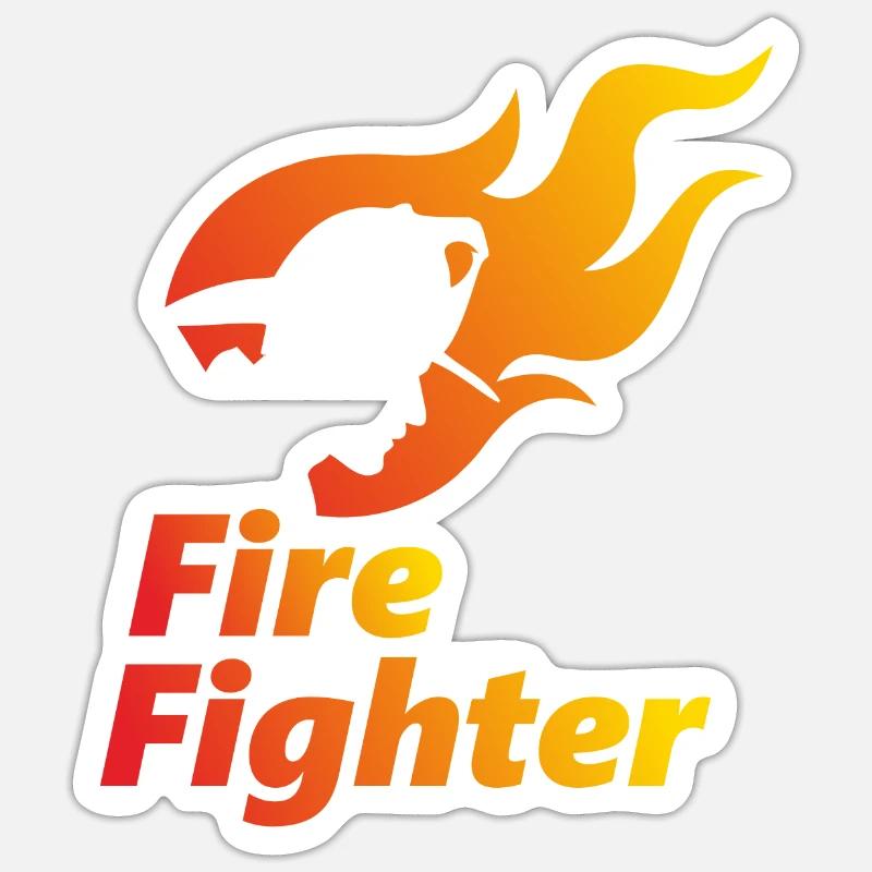 firefighter - Sticker size S (10 x 10 cm) - white matte