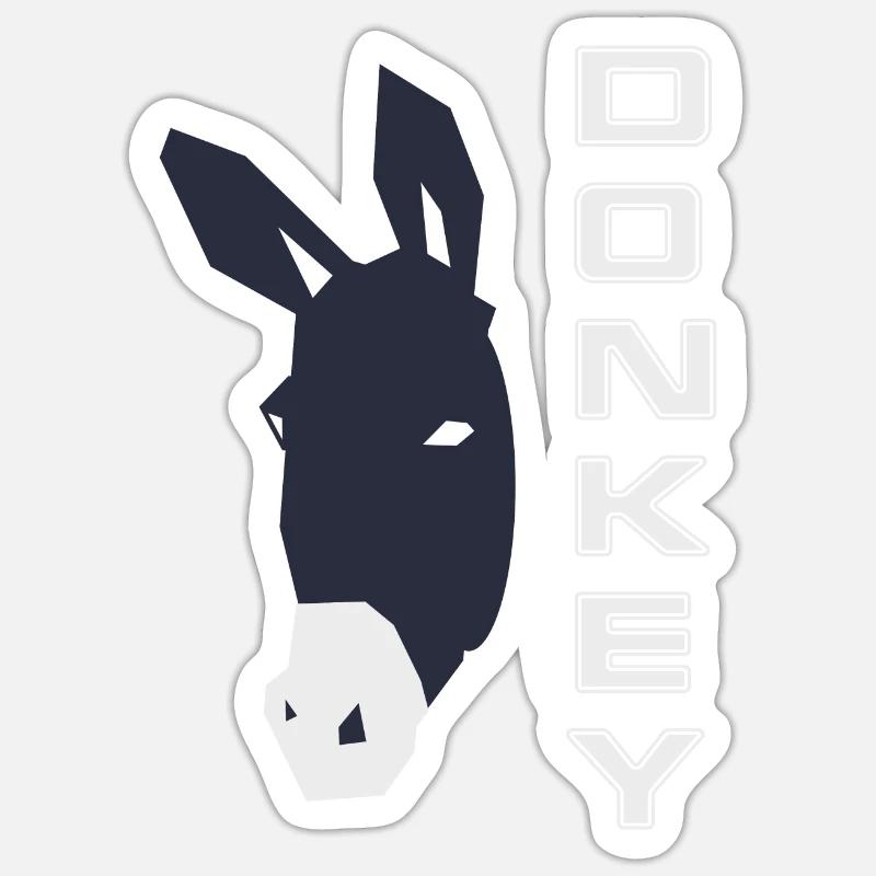 Âne mulet Muli - Sticker taille S (10 x 10 cm) - blanc mat