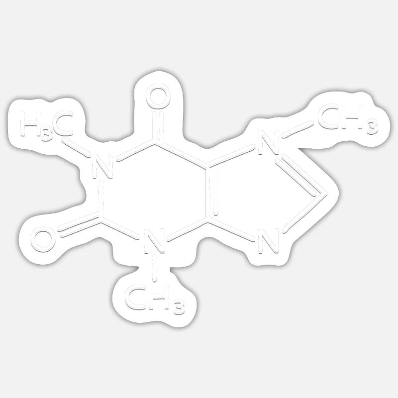 Coffee - Structural Formula - Chemical Assembly Sticker size S (10 x 10 cm)