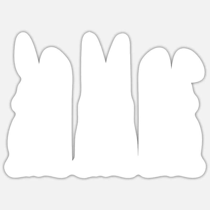 Bunny rabbit ears - Sticker size S (10 x 10 cm) - white matte