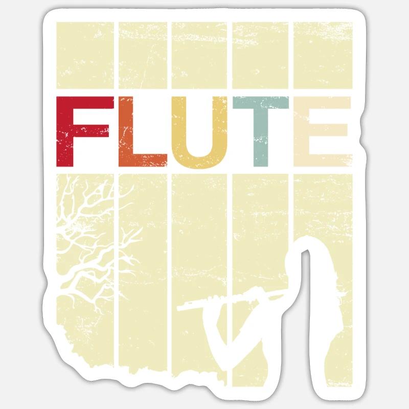 flûte Sticker taille S (10 x 10 cm)