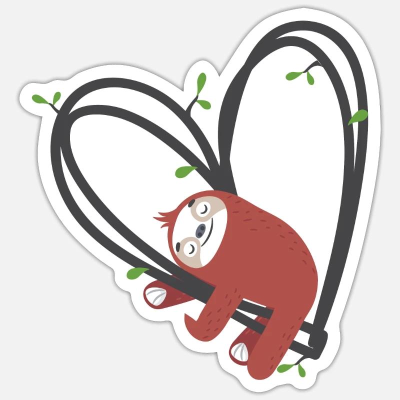 Sloth passion - Sticker size S (10 x 10 cm) - white matte