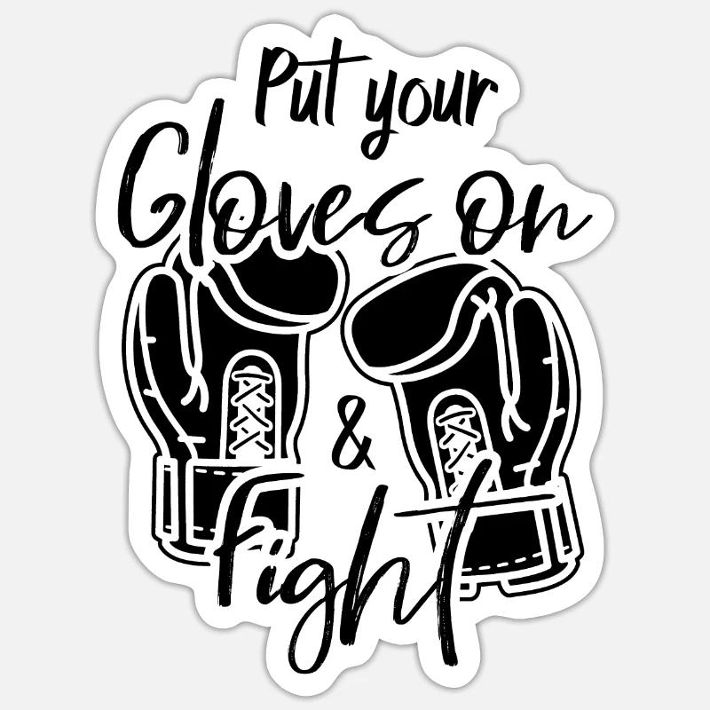 Boxe - Sticker taille S (10 x 10 cm) - blanc mat