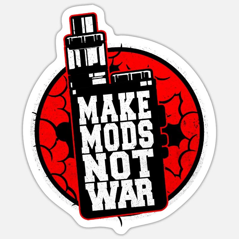 Vape - Sticker Größe S (10 x 10 cm) - Mattweiß