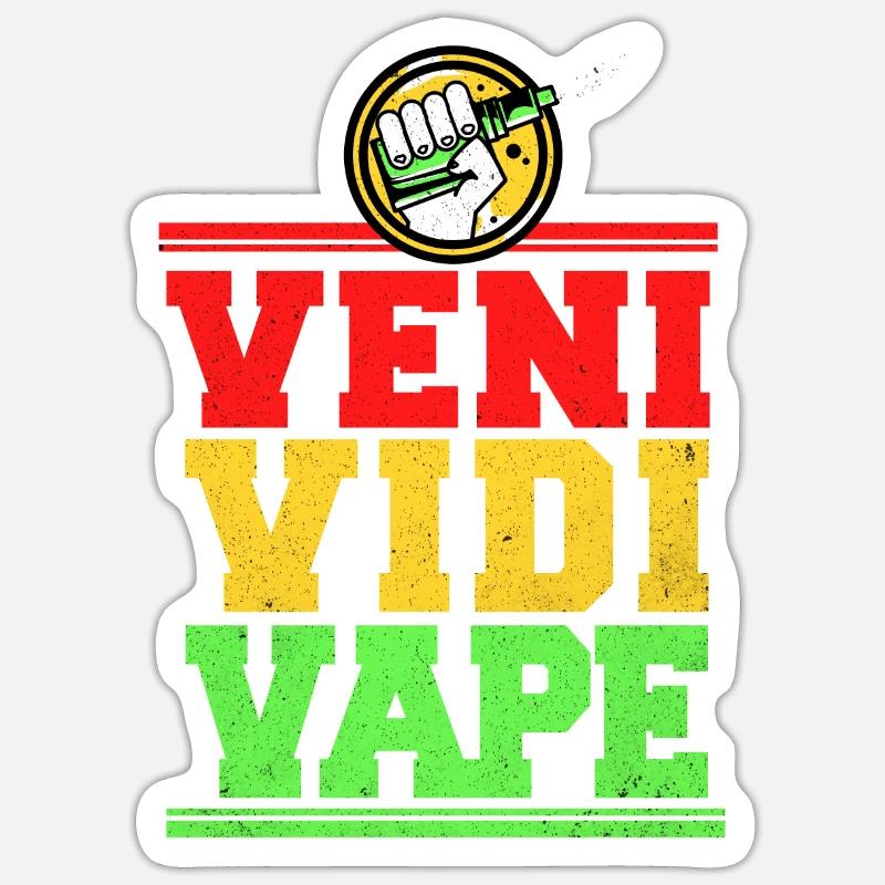 Vape - Sticker taille S (10 x 10 cm) - blanc mat