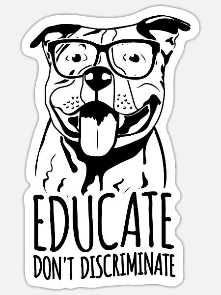 Pitbull Hundeliebe Geschenk Bullies Pitties - Sticker Größe S (10 x 10 cm) - Mattweiß