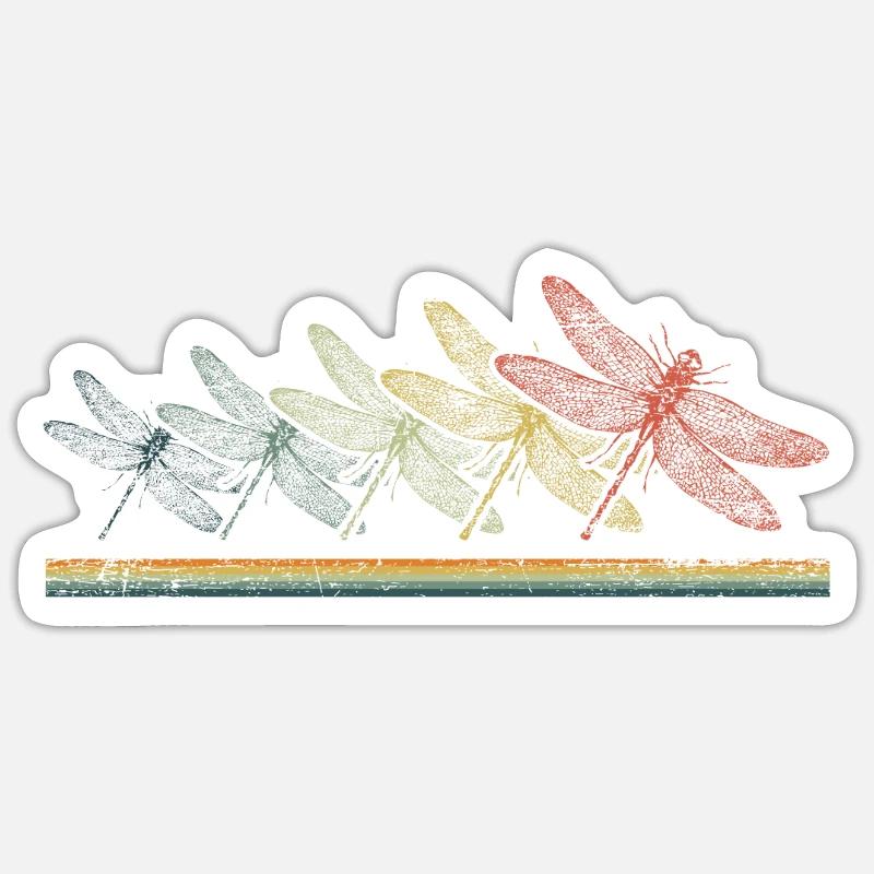 Lac des libellules - Sticker taille S (10 x 10 cm) - blanc mat