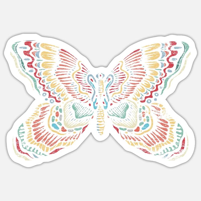 Insectes papillon - Sticker taille S (10 x 10 cm) - blanc mat