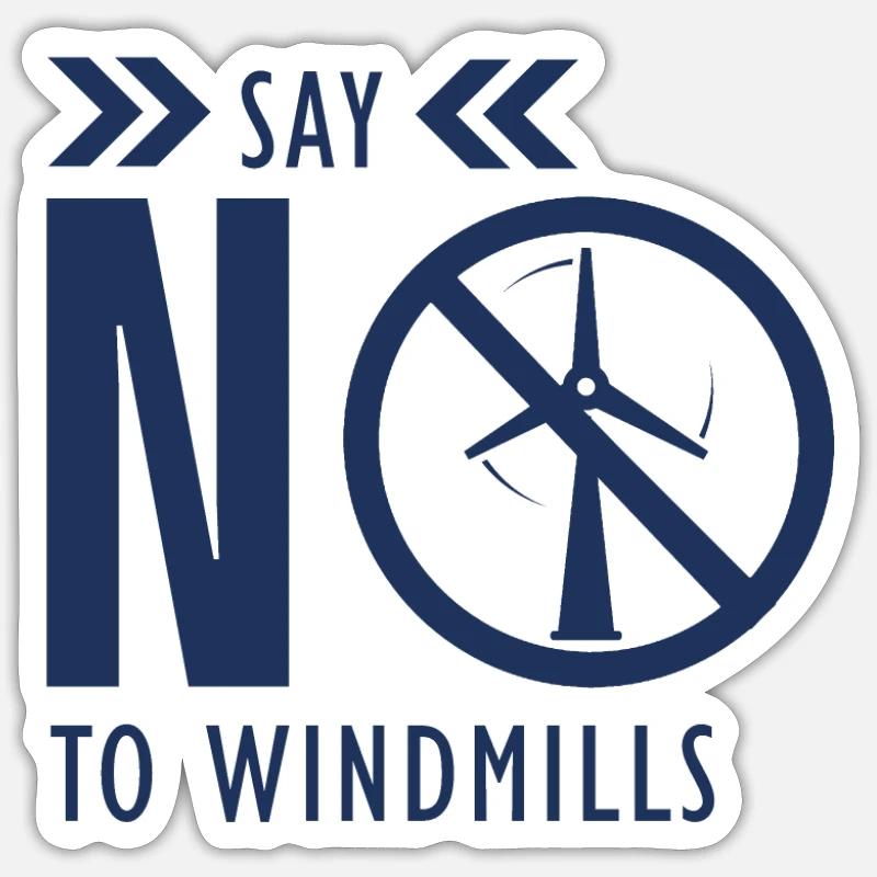 Énergie éolienne Contre éolienne Éolienne Anti - Sticker taille S (10 x 10 cm) - blanc mat