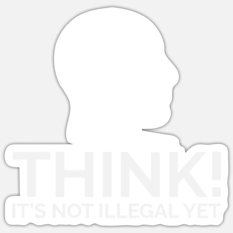 Thinking Brain Brain Head Intelligence Geek - Sticker size S (10 x 10 cm) - white matte