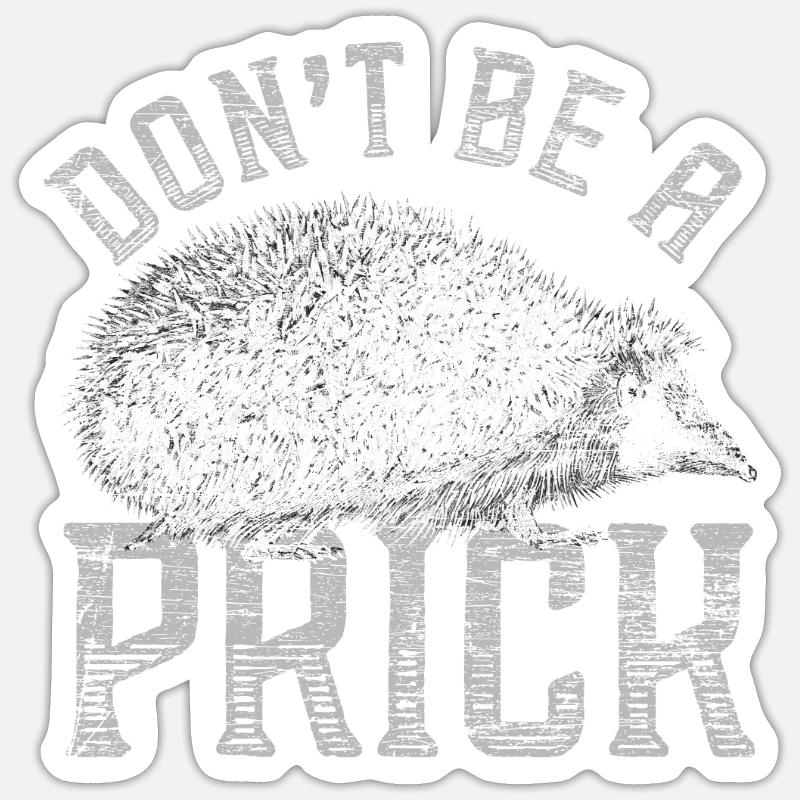 hérisson - Sticker taille S (10 x 10 cm) - blanc mat