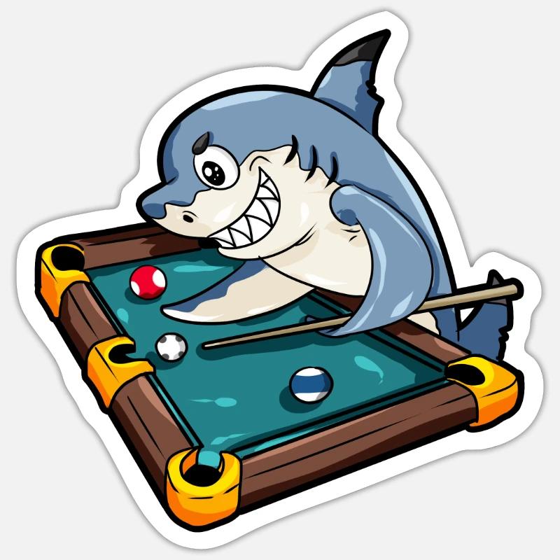 Requin le billiard joue snooker Kö Pool Queue Sticker taille S (10 x 10 cm)