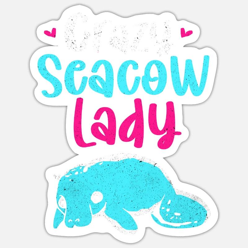 Vaches de mer - Sticker taille S (10 x 10 cm) - blanc mat
