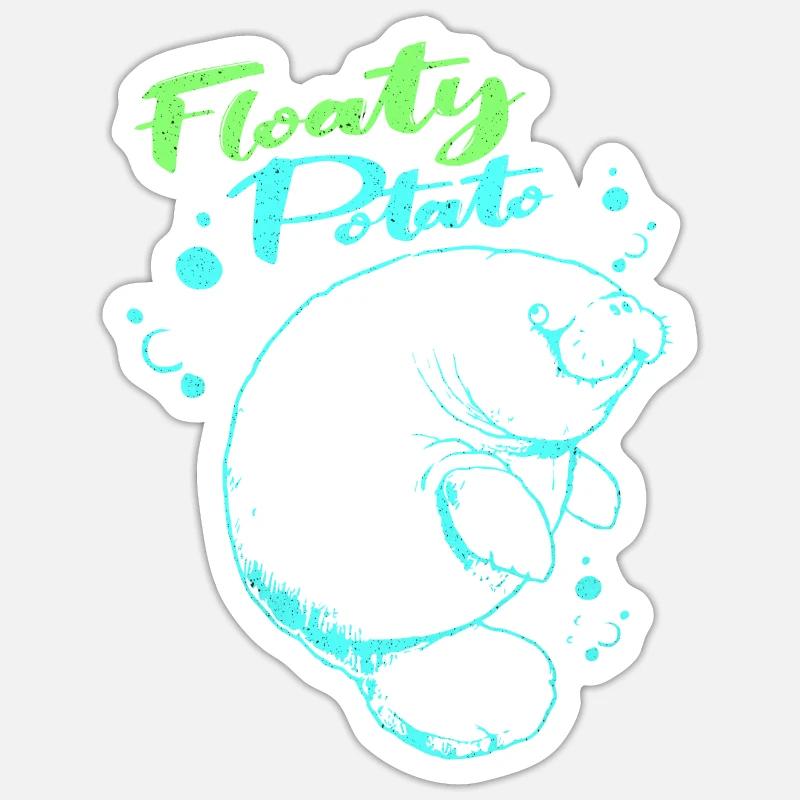 Vaches de mer - Sticker taille S (10 x 10 cm) - blanc mat