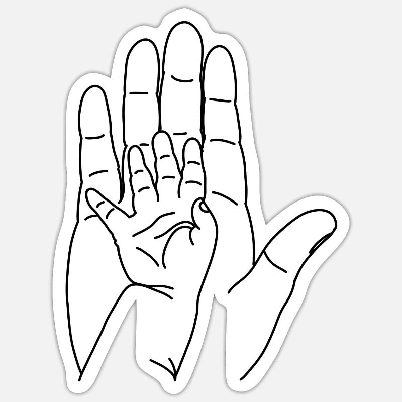 Mains de bébé - Sticker taille S (10 x 10 cm) - blanc mat