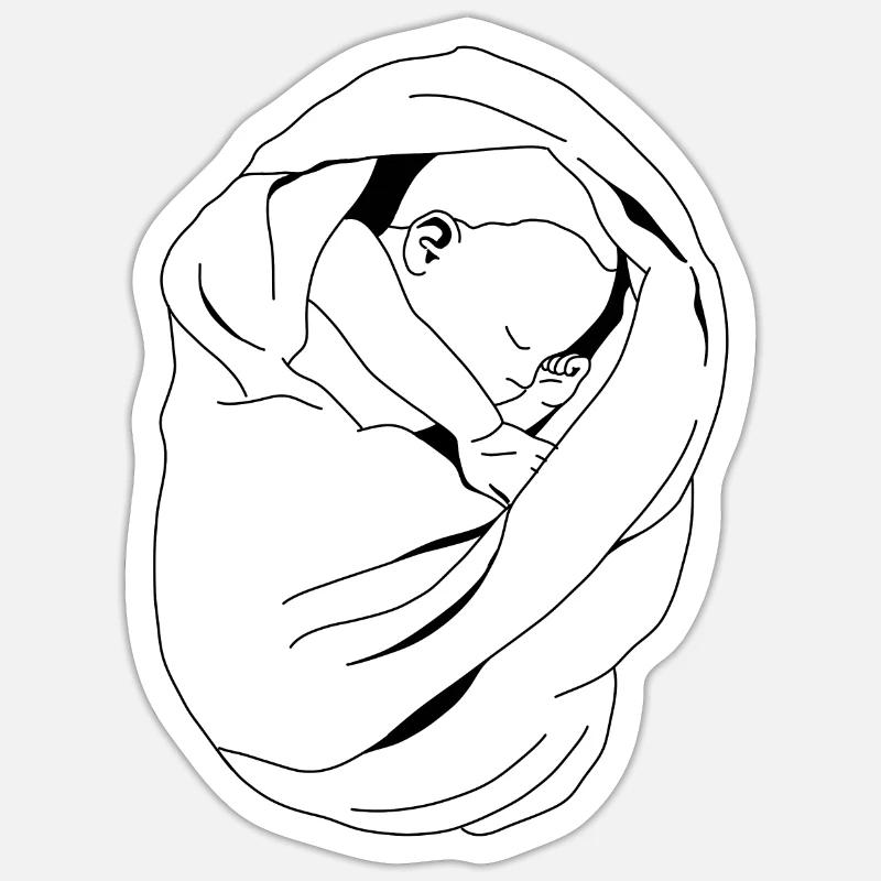 Bébé bébé bébé - Sticker taille S (10 x 10 cm) - blanc mat