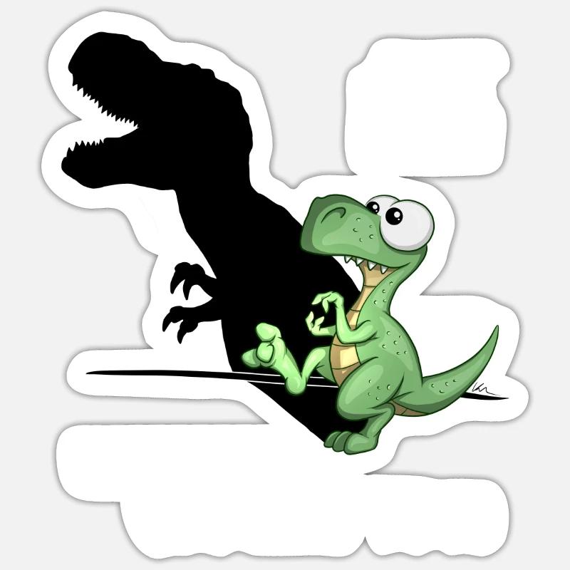 Dino Sei Du selbst T-Rex Schattenfigur Träumer Sticker Größe S (10 x 10 cm)
