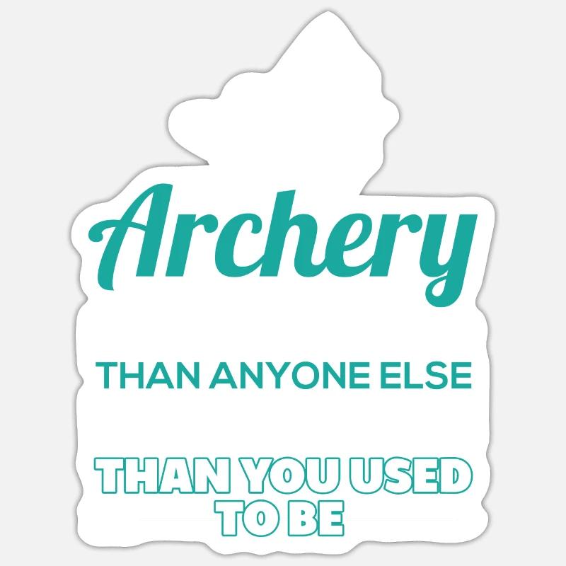 Archer Archery Funny Gift - Sticker taille S (10 x 10 cm) - blanc mat