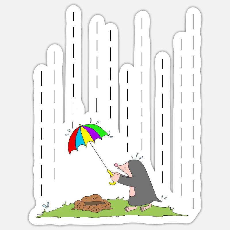 maulwurf - Sticker Größe S (10 x 10 cm) - Mattweiß