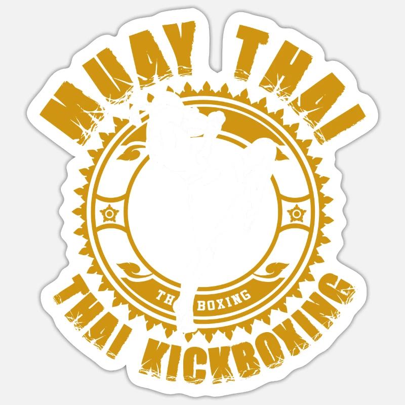 Muay Thai - Sticker taille S (10 x 10 cm) - blanc mat
