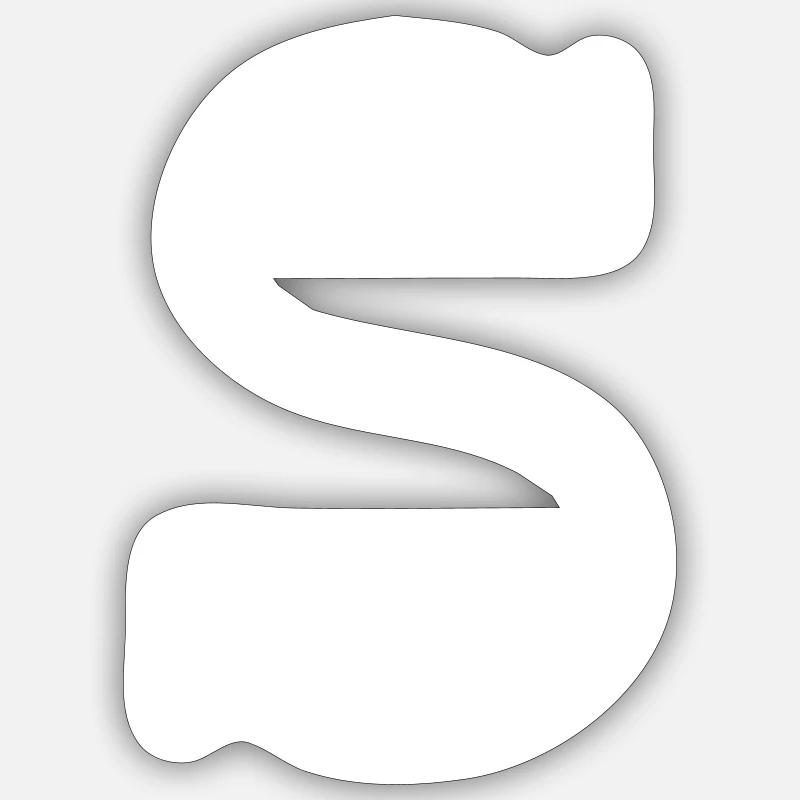 S, Buchstabe - Sticker Größe S (10 x 10 cm) - Mattweiß