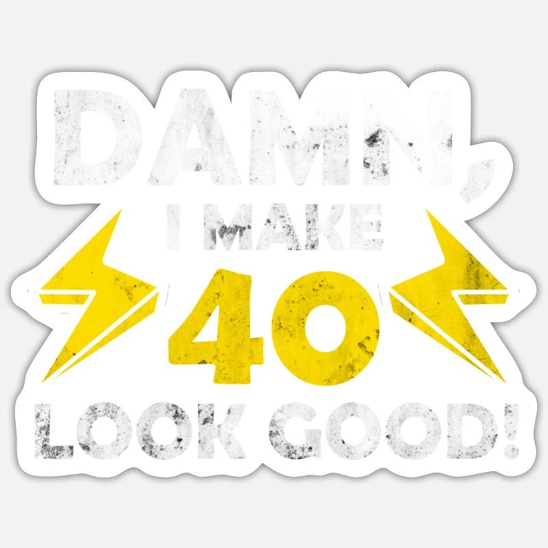 40. Geburtstag - Sticker Größe S (10 x 10 cm) - Mattweiß