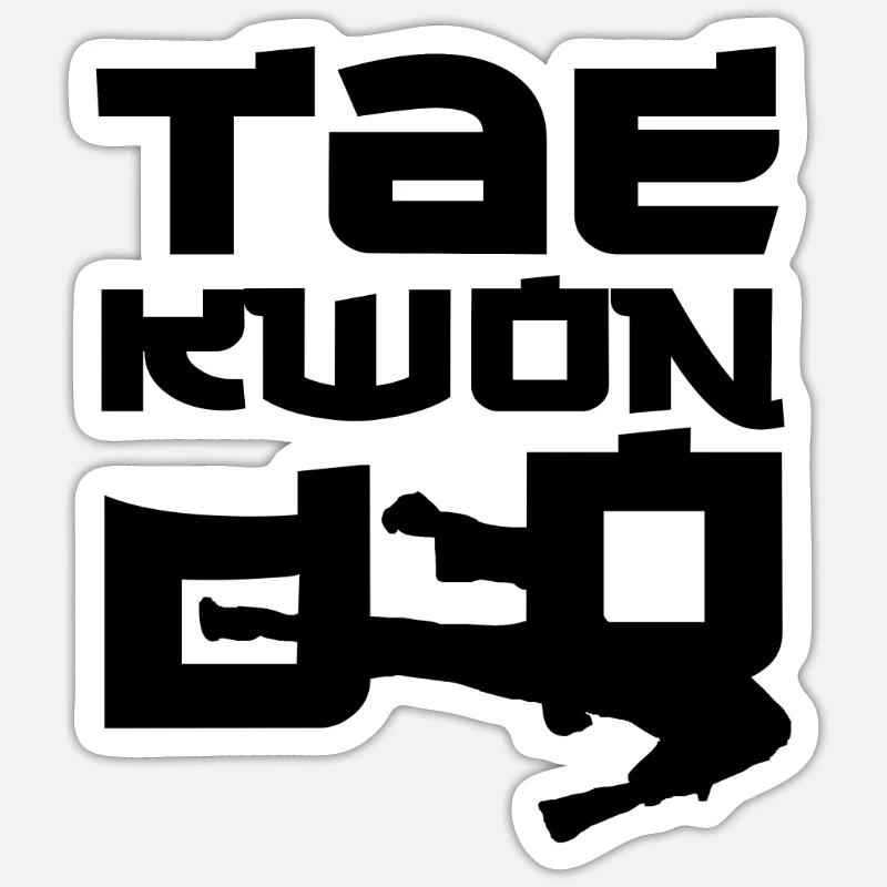 Taekwondo - Sticker taille S (10 x 10 cm) - blanc mat