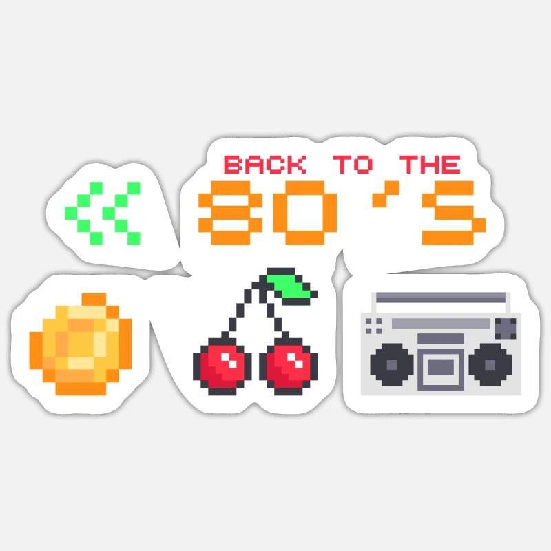 Anni '80 - Sticker formato S (10 x 10 cm) - bianco opaco