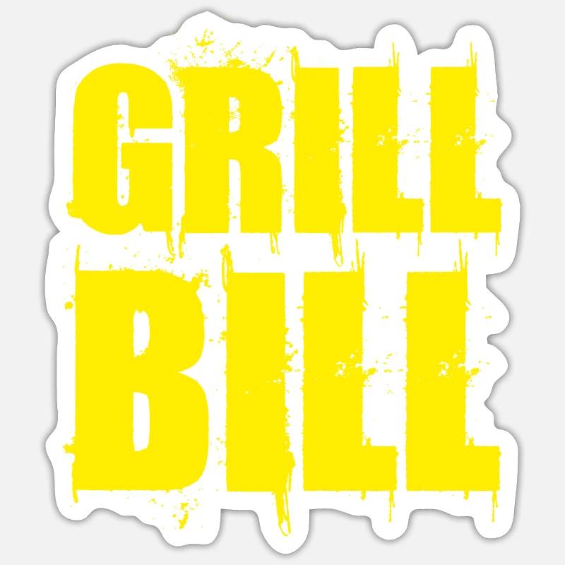 BBQ Bill - Sticker size S (10 x 10 cm) - white matte