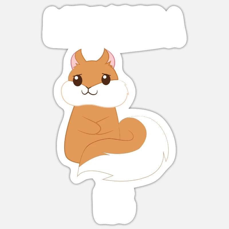 Squirrel - squirrel - cuddling Sticker size S (10 x 10 cm)