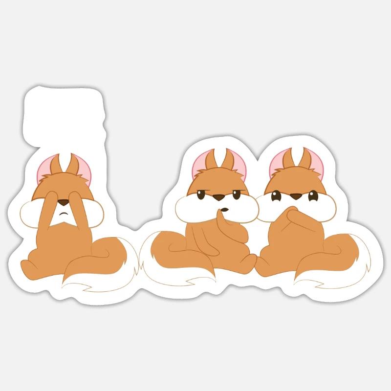 Eichhörnchen Eichkätzchen - Speak no evil Sticker Größe S (10 x 10 cm)