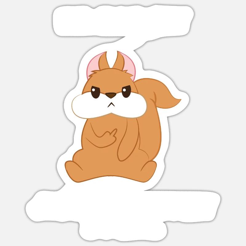 Eichhörnchen - Antisozial - Eichkätzchen - Sticker Größe S (10 x 10 cm) - Mattweiß
