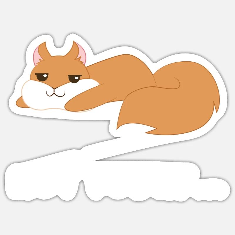 Eichhörnchen - Not today - Eichkätzchen - Geschenk Sticker Größe S (10 x 10 cm)