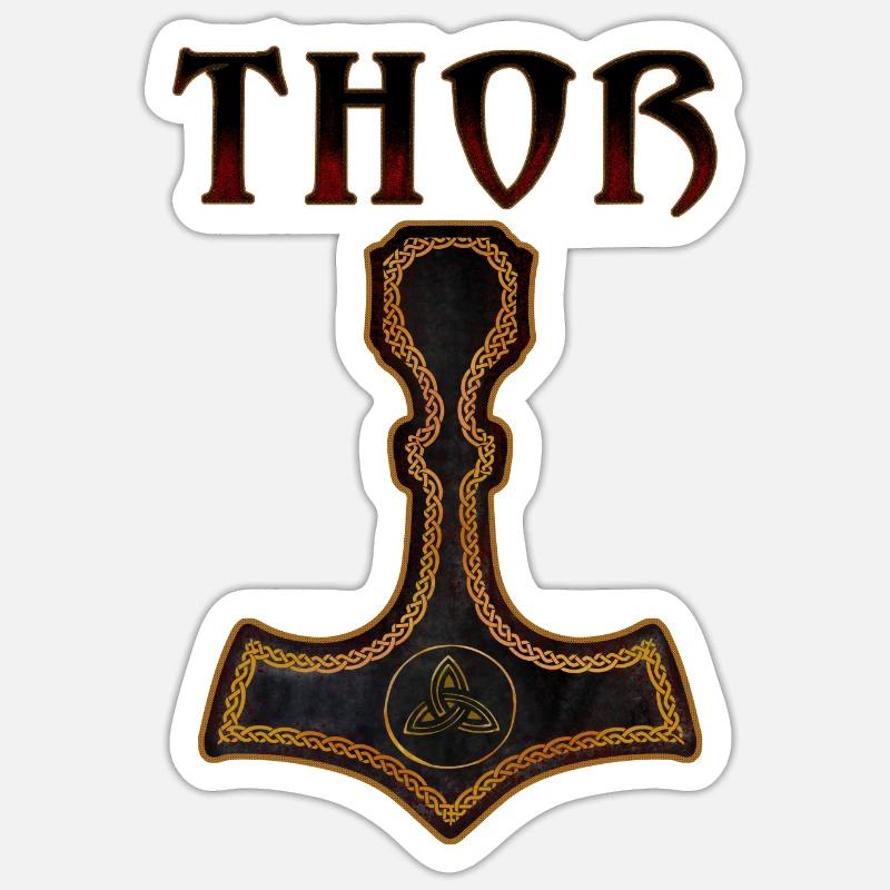 Mjölnir Thor - Sticker formato S (10 x 10 cm) - bianco opaco