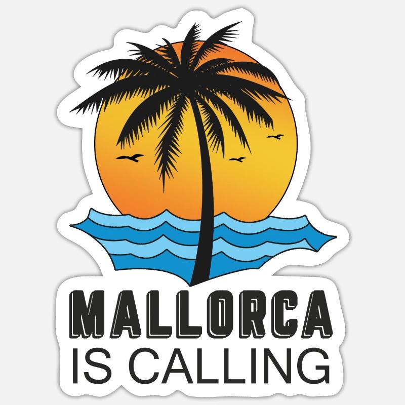 Mallorca is calling - Sticker Größe S (10 x 10 cm) - Mattweiß