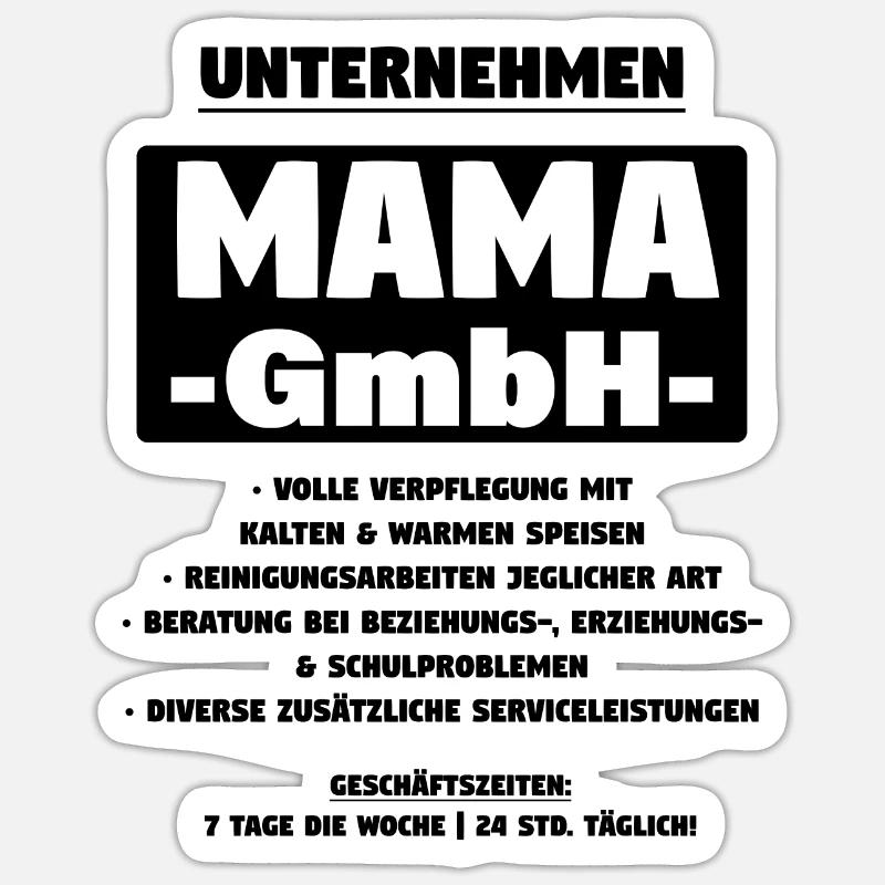 Mama Mutter GmbH Weiss - Sticker Größe S (10 x 10 cm) - Mattweiß